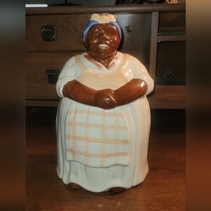 Mosaic Tile Company Vintage white Dress Cookie Jar rare find